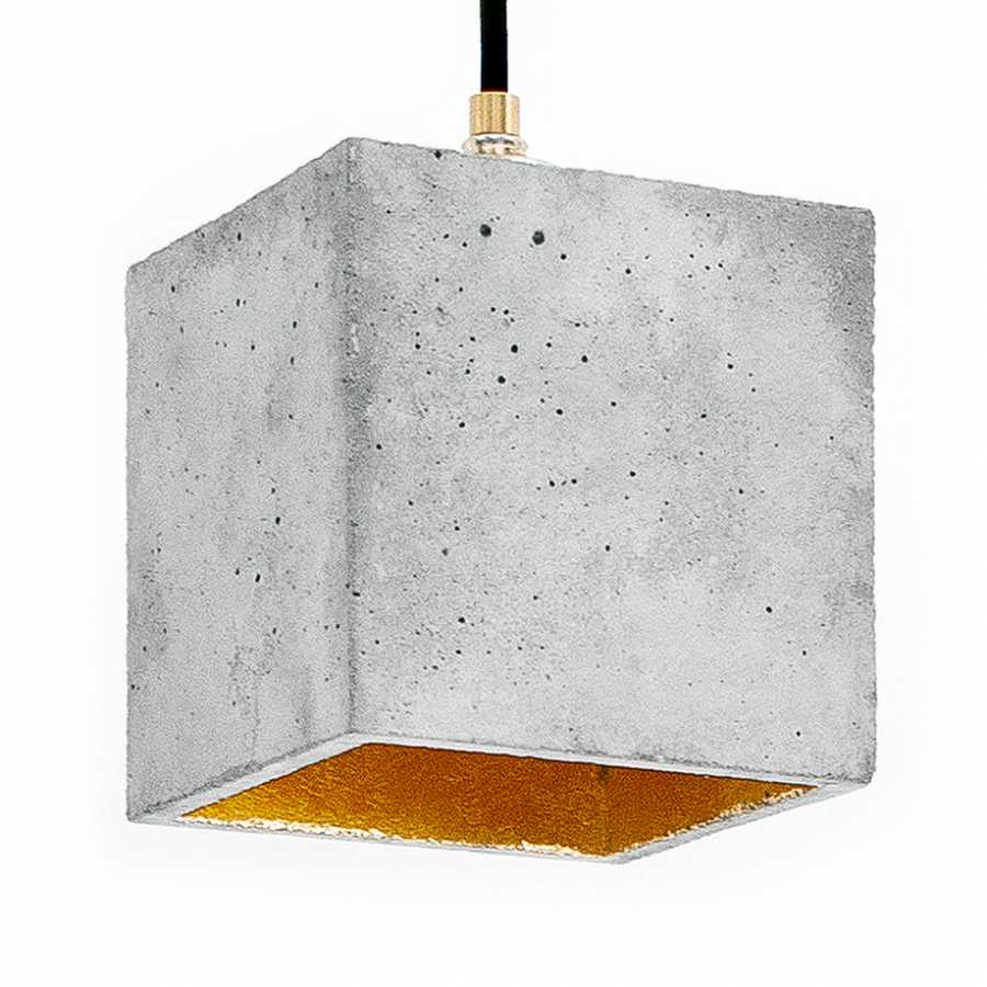 GANT Lights B1 Light Grey Concrete Pendant Light - Gold