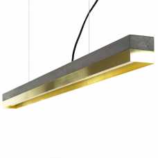 GANT Lights C1 Dark Grey Concrete Dimmable Pendant Light - Brass