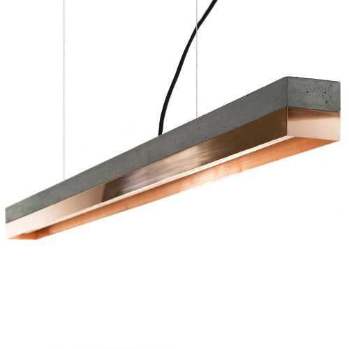 GANT Lights C1 Dark Grey Concrete Dimmable Pendant Light - Copper