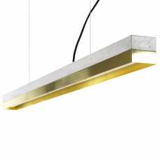 GANT Lights C1 Light Grey Concrete Dimmable Pendant Light - Brass