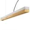 GANT Lights C1 Light Grey Concrete Dimmable Pendant Light - Oak Wood