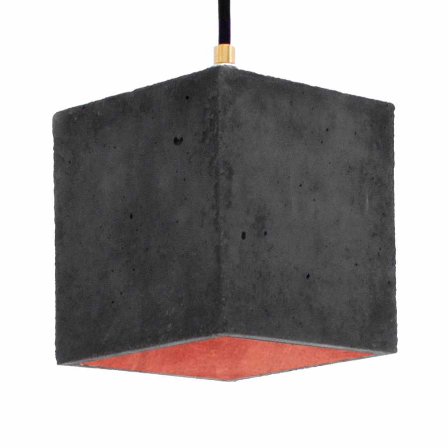 GANT Lights B1 Dark Grey Concrete Pendant Light - Copper