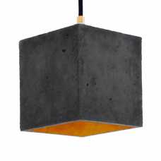 GANT Lights B1 Dark Grey Concrete Pendant Light - Gold
