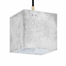 GANT Lights B1 Light Grey Concrete Pendant Light - Silver