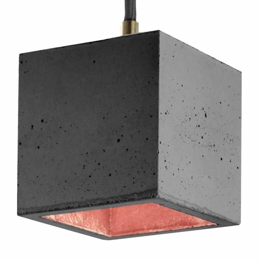 GANT Lights B6 Dark Grey Concrete Pendant Light - Copper