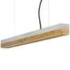 GANT Lights C2 Light Grey Concrete Dimmable Pendant Light - Oak Wood