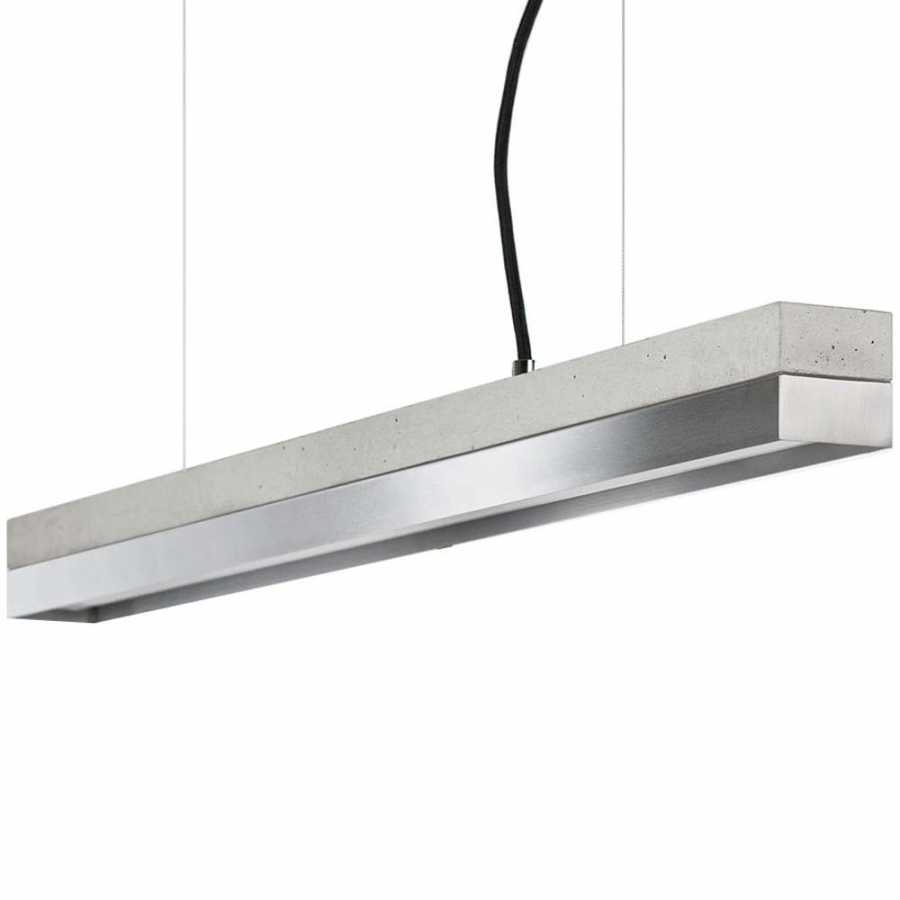 GANT Lights C2 Light Grey Concrete Pendant Light - Stainless Steel