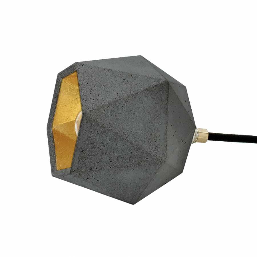 GANT Lights T2 Dark Grey Concrete Spot Floor Lamp - Gold