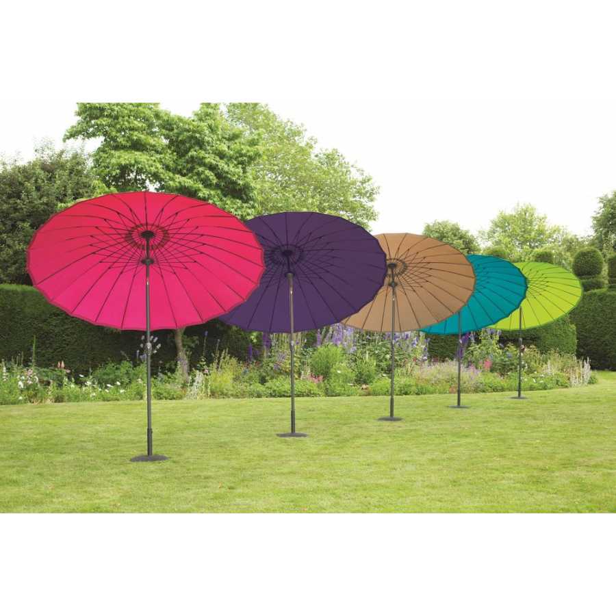 Garden Must Haves Geisha Outdoor Parasol - Anthracite & Aqua
