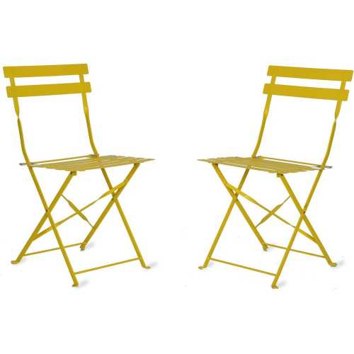 Garden Trading Rive Droite Bistro Chairs - Set of 2 - Lemon