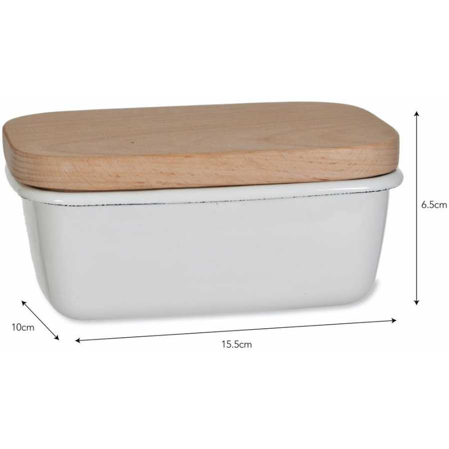 Garden Trading Enamel Butter Dish - White