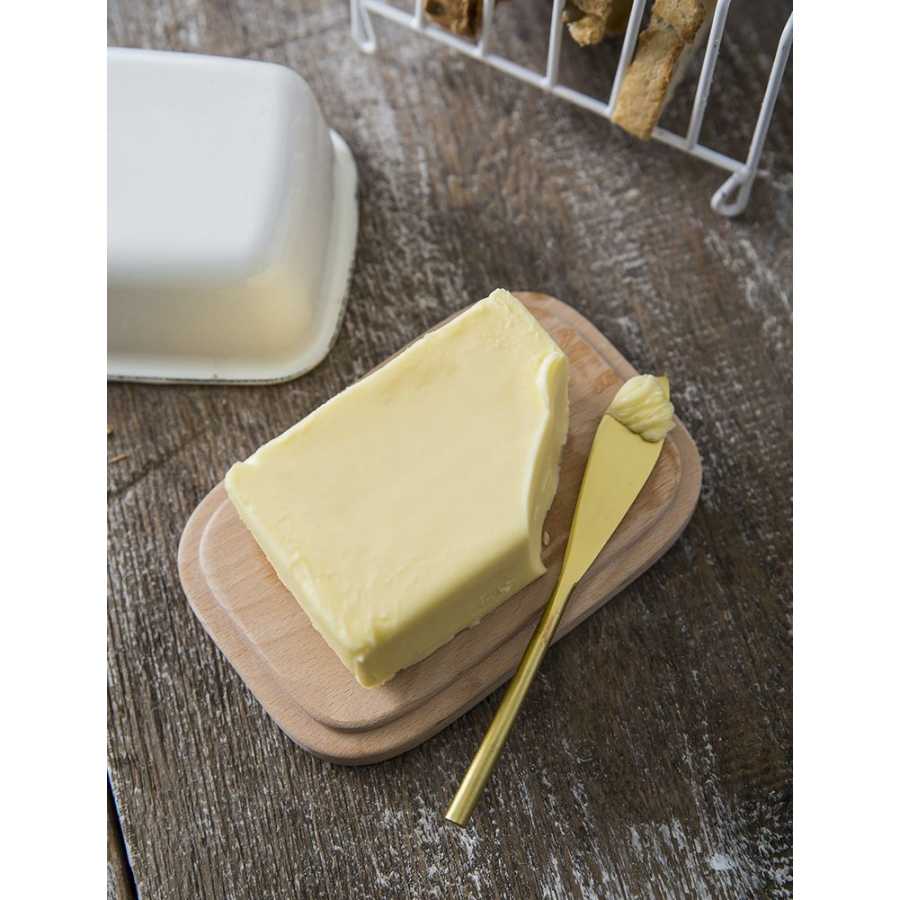 Garden Trading Enamel Butter Dish - White