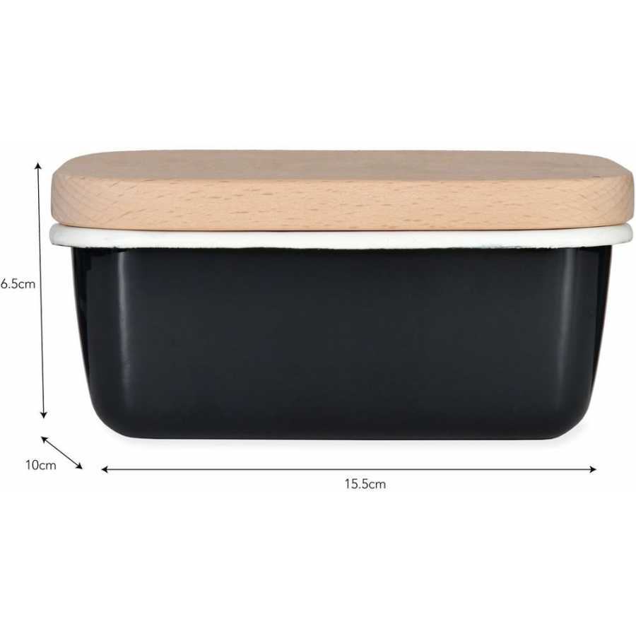 Garden Trading Enamel Butter Dish - Carbon