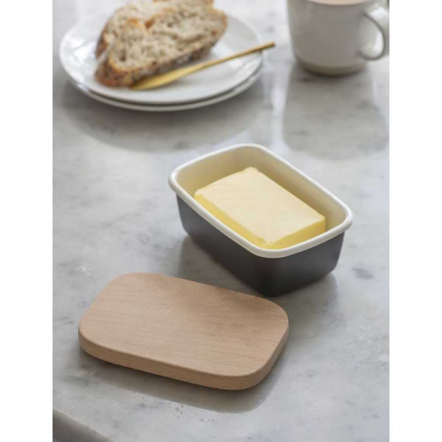 Garden Trading Enamel Butter Dish - Carbon