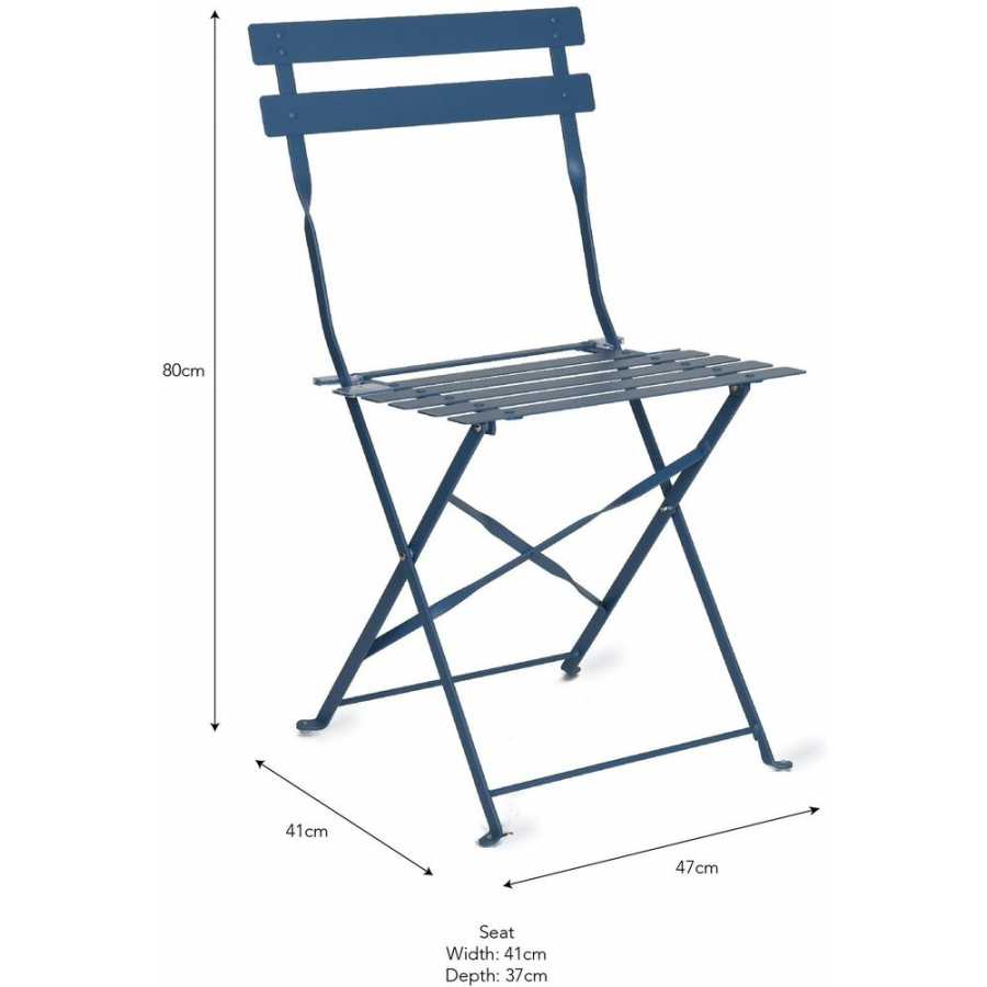Garden Trading Rive Droite Bistro Chairs - Set of 2 - Lulworth Blue