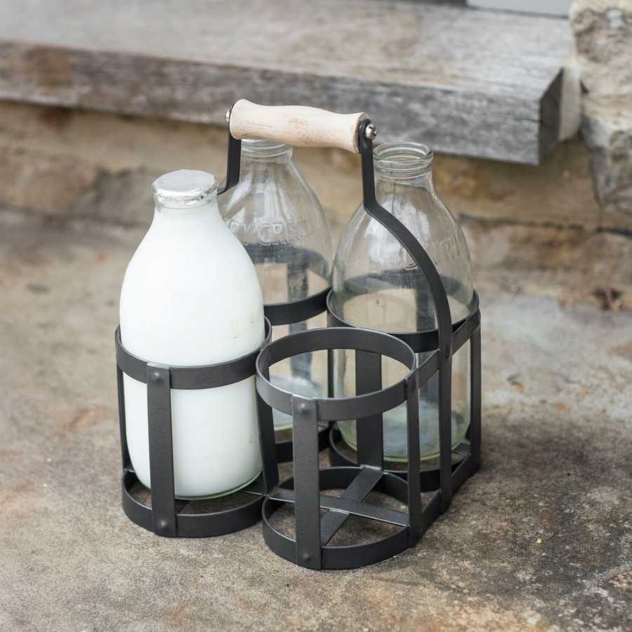 Garden Trading Steel Milk Bottle Holder - Small