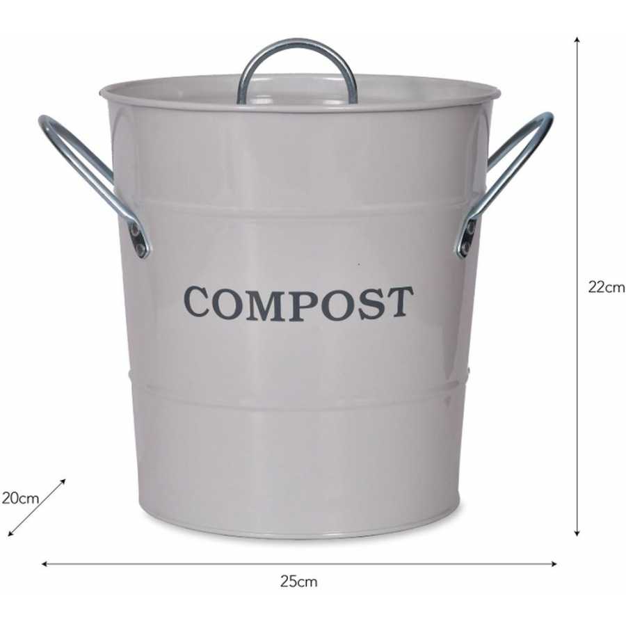Garden Trading Steel Mini Compost Bucket - Chalk