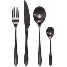 Garden Trading Stainless Steel Cutlery - Set of 16 - Black