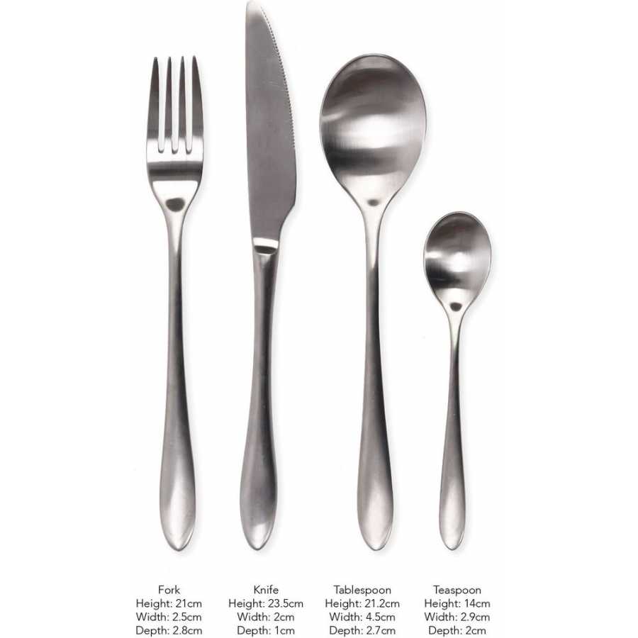 Garden Trading Stainless Steel Cutlery - Set of 16 - Silver