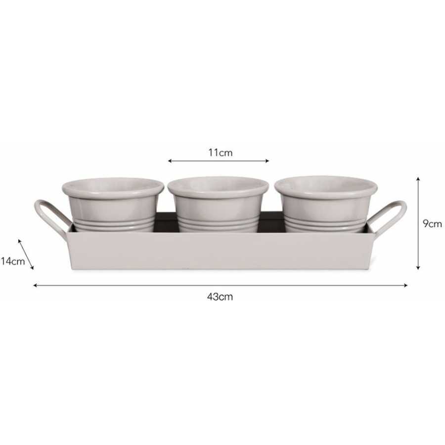 Garden Trading Tray Plant Pots - Set of 3