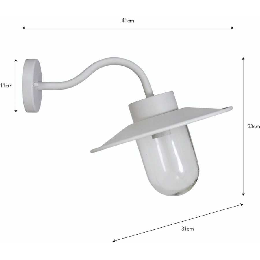Garden Trading Swan Neck Outdoor Wall Light - Lily White
