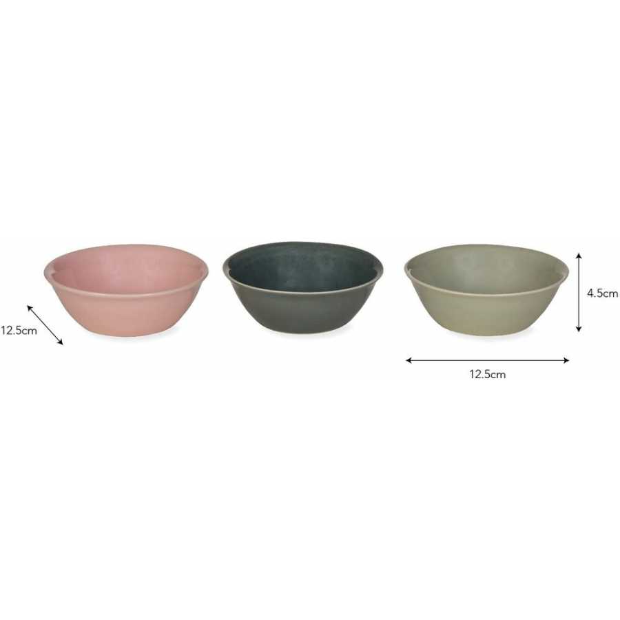 Garden Trading Winderton Nibble Bowls - Set of 3 - Pink Gin & Rosemary