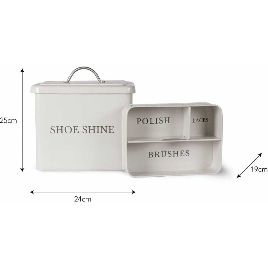 Garden Trading Steel Shoe Shine Box - Chalk