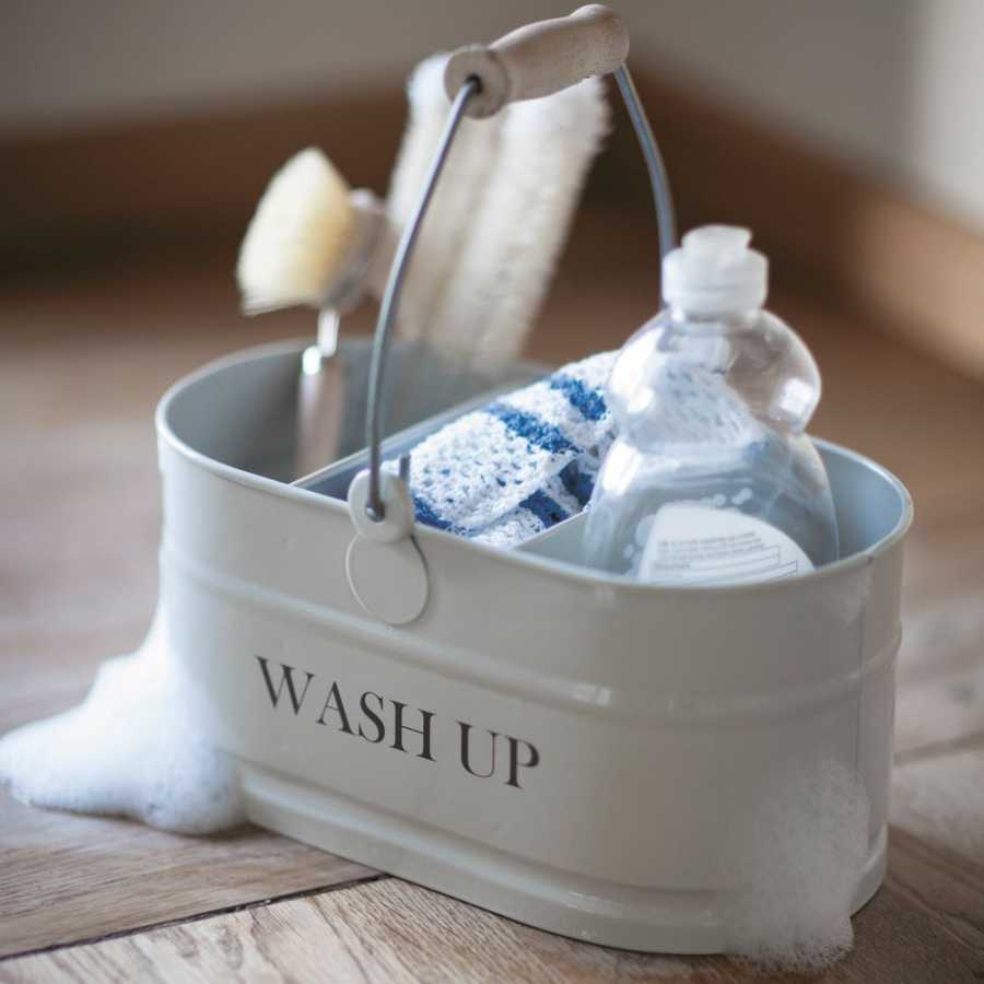 Garden Trading Steel Wash Up Tidy Bucket - Chalk