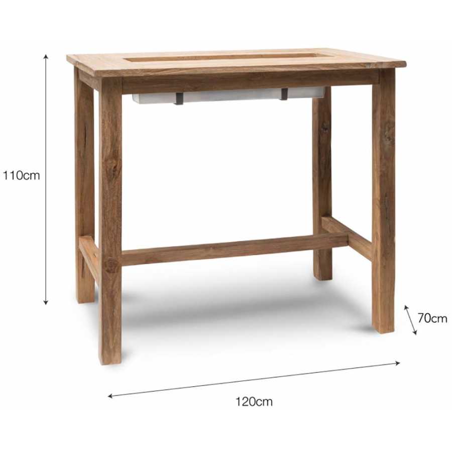 Garden Trading St Mawes Bar Table - Small - Diagram