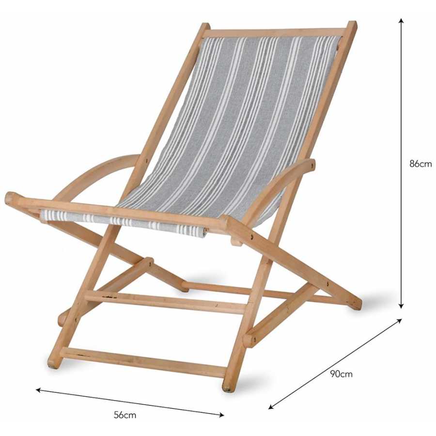 Garden Trading Rocking Stripe Deck Chair - Earl Grey