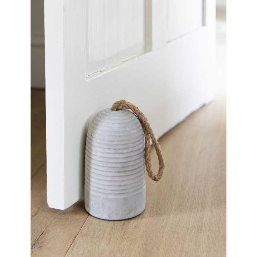 Garden Trading Cement Ribbed Door Stop - Natural
