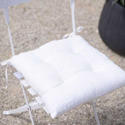 Garden Trading Rive Droite Plain Bistro Square Cushion - Chalk