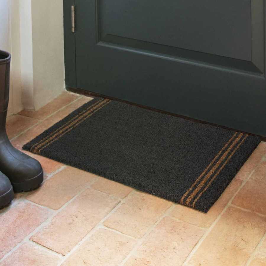 Garden Trading Triple Stripe Doormat - Charcoal - Small