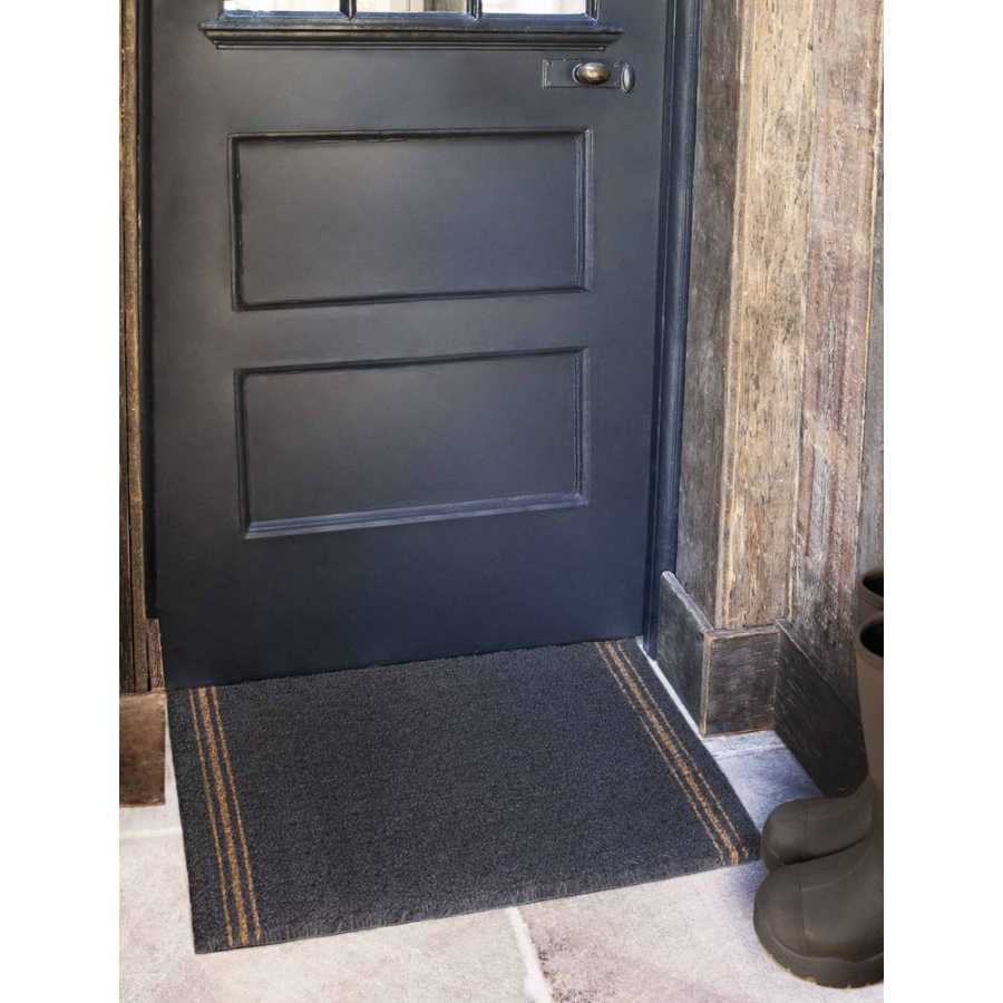 Garden Trading Triple Stripe Doormat - Charcoal - Large