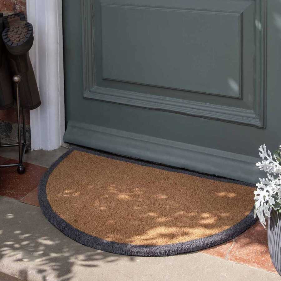 Garden Trading Charcoal Border Half Moon Doormat