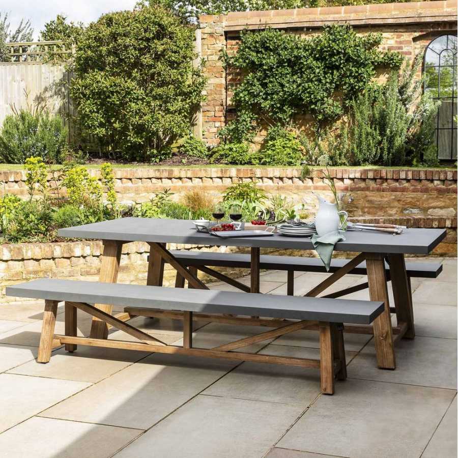 Garden Trading Chilford Outdoor Table & Bench Set - Grey - Large