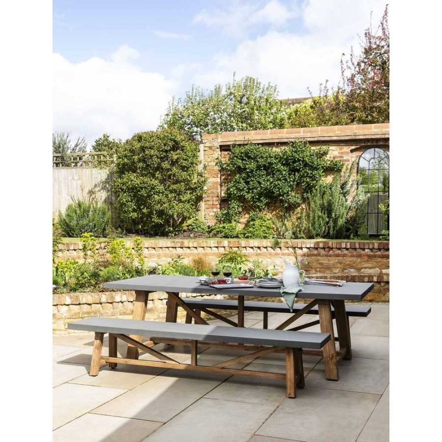 Garden Trading Chilford Outdoor Table & Bench Set - Grey - Large