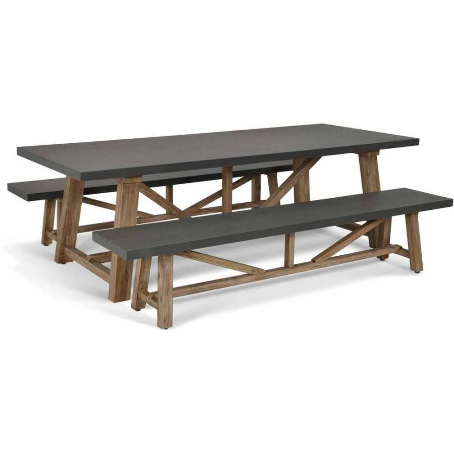 Garden Trading Chilford Outdoor Table & Bench Set - Grey - Large