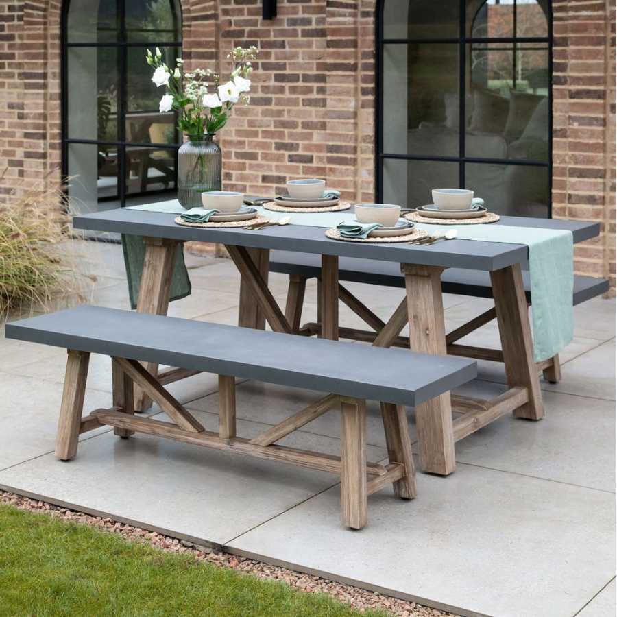 Garden Trading Chilford Outdoor Table & Bench Set - Grey - Small