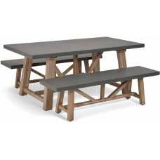 Garden Trading Chilford Outdoor Table & Bench Set - Grey