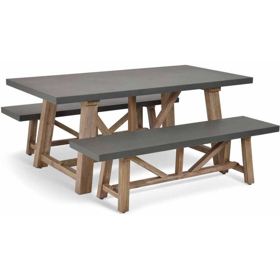 Garden Trading Chilford Outdoor Table & Bench Set - Grey - Small