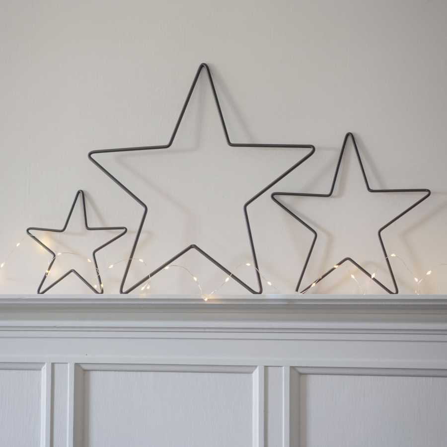 Curzon Christmas Stars Set of 3 Black Garden Trading Curzon Christmas Stars Set of 3 Black