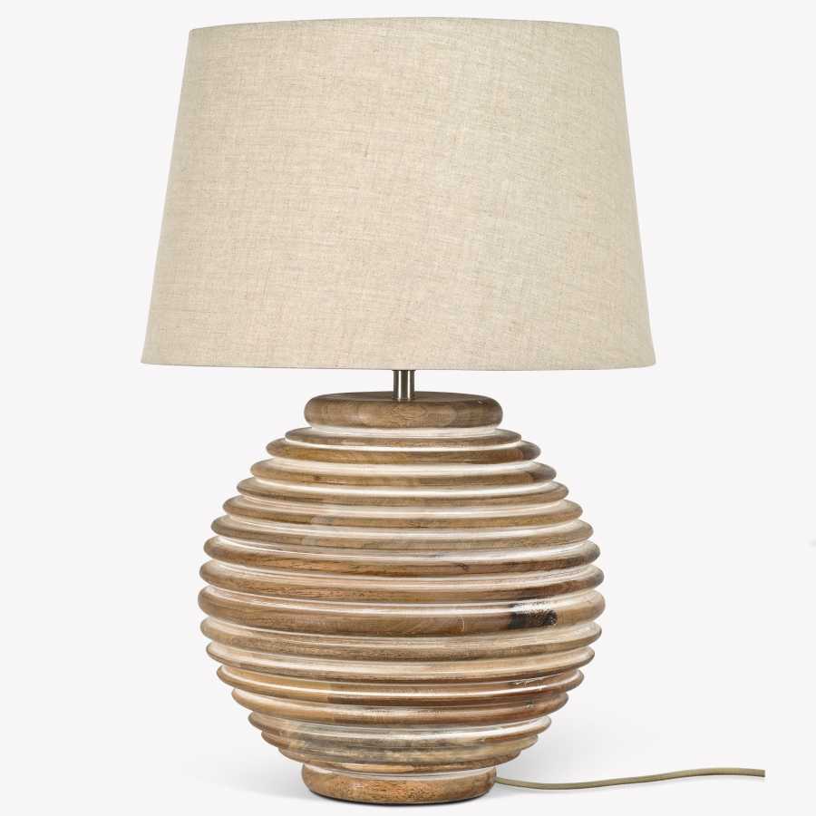Garden Trading Brookend Ridged Table Lamp White Wash