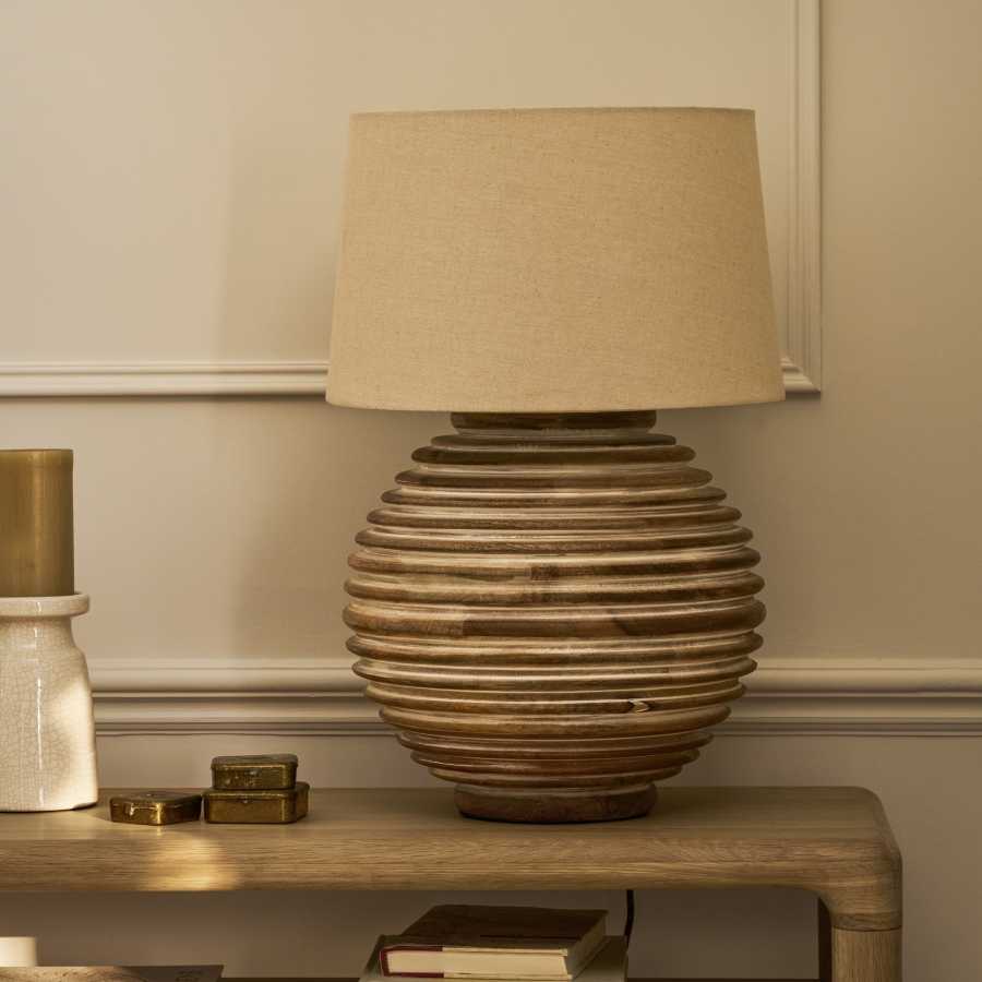 Garden Trading Brookend Ridged Table Lamp White Wash