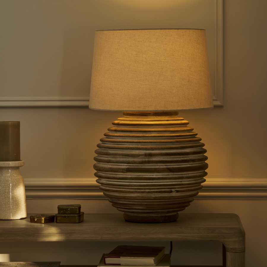 Garden Trading Brookend Ridged Table Lamp White Wash
