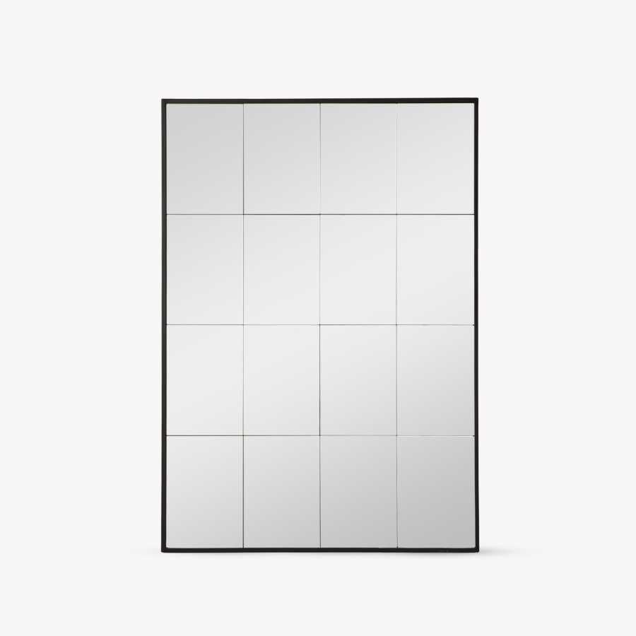 Carmello Panelled Mirror 100x70cm Black Garden Trading Carmello Panelled Mirror 100x70cm Black