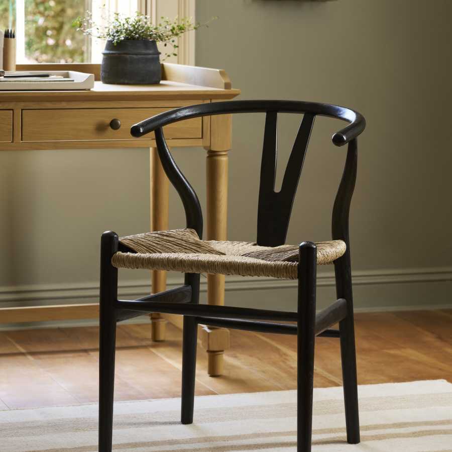 Garden Trading Chilthorne Wishbone Dining Chair Set of 2 Black