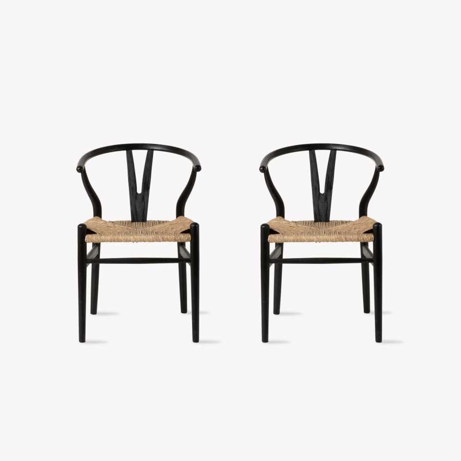 Garden Trading Chilthorne Wishbone Dining Chair Set of 2 Black