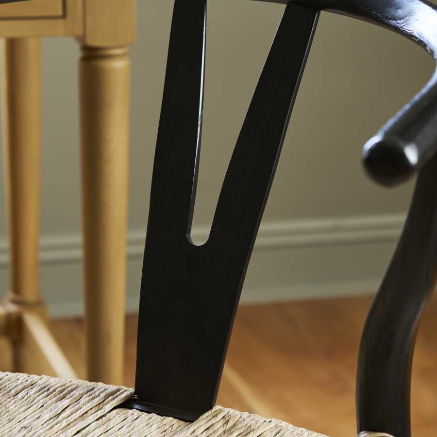 Garden Trading Chilthorne Wishbone Dining Chair Set of 2 Black