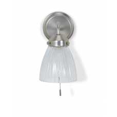 Garden Trading Fovant Bathroom Glass Wall Light Satin Nickel